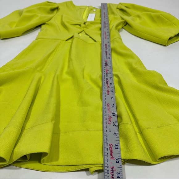 Jonathan Simkhai Kayleigh Cutout Crepe Mini Dress Lime Yellow - Picture 13 of 16